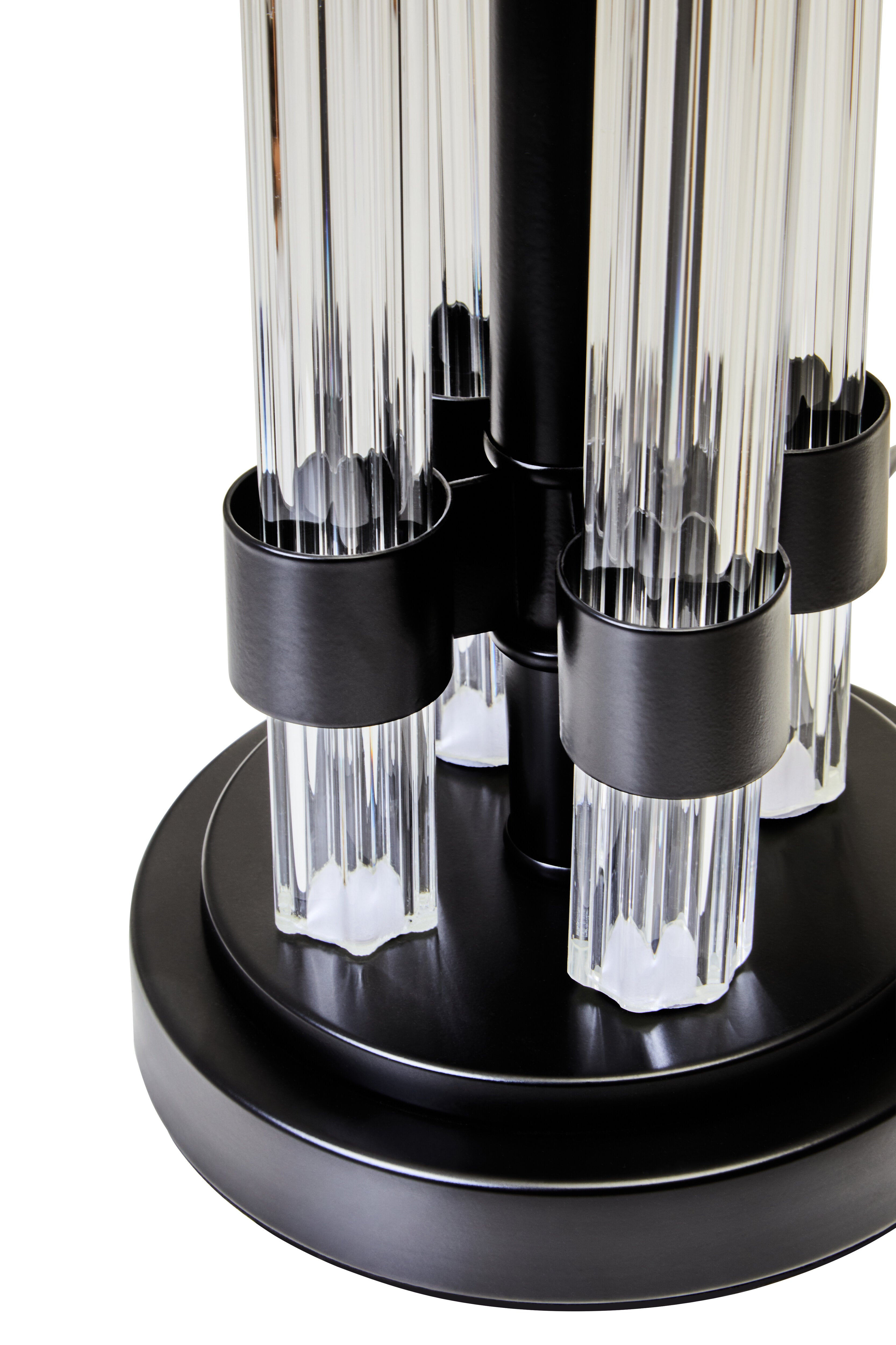 Whitney Matte Black Glass Ivory Table Lamp